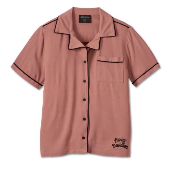 Chemise "Club Crew" à passepoil contrasté pour femmes - Light Mahogany