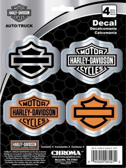 AUTOCOLLANTS B&S SILHOUETTE (4 PIECES) - HARLEY DAVIDSON - 