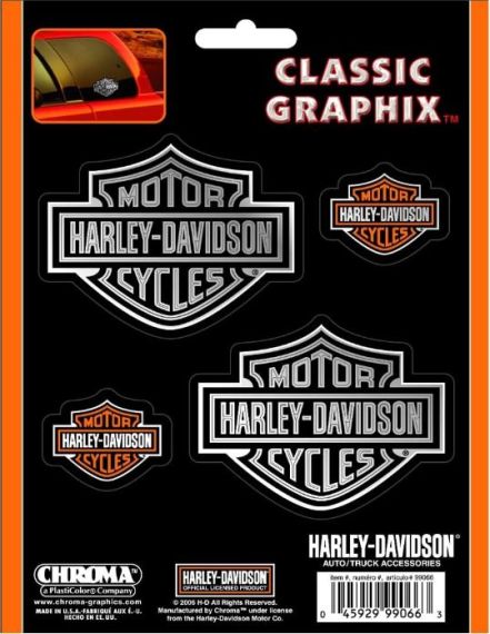 AUTOCOLLANTS B&S SILHOUETTE (4 PIECES) - HARLEY DAVIDSON 