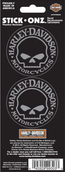 AUTOCOLLANTS SKULL (2 PIECES) - HARLEY DAVIDSON -