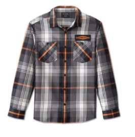 Chemise à carreaux "Stacked Bar & Shield" à manches longues pour hommes