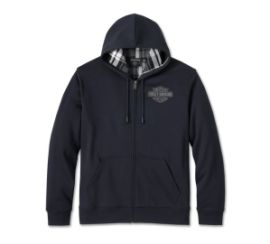 SWEAT A CAPUCHE BAR & SHIEDL ZIPPE DOUBLE A CARREAUX - HARLEY DAVIDSON - 